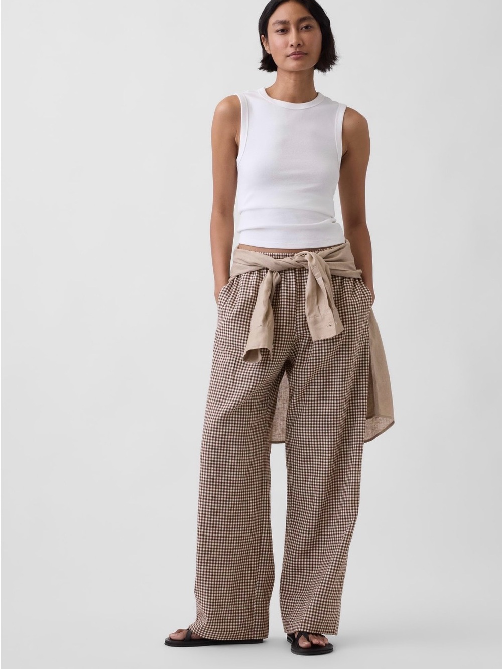 NWT-GAP Linen-Blend Easy Wide-Leg Pant, Small
